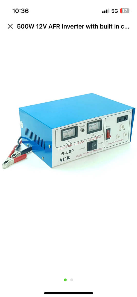 500W 12V AFR Inverter with built in charge controller