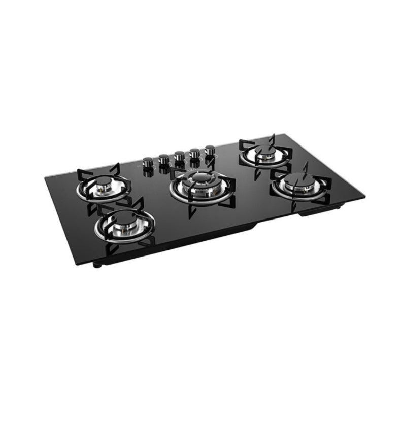 High-Quality Embedded Toughened Glass 5-Burner Gas Stove