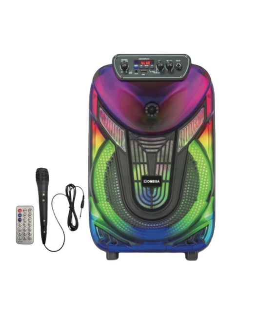 Omega 8" Portable Karaoke Speaker with Mic+Remote OP-83A7