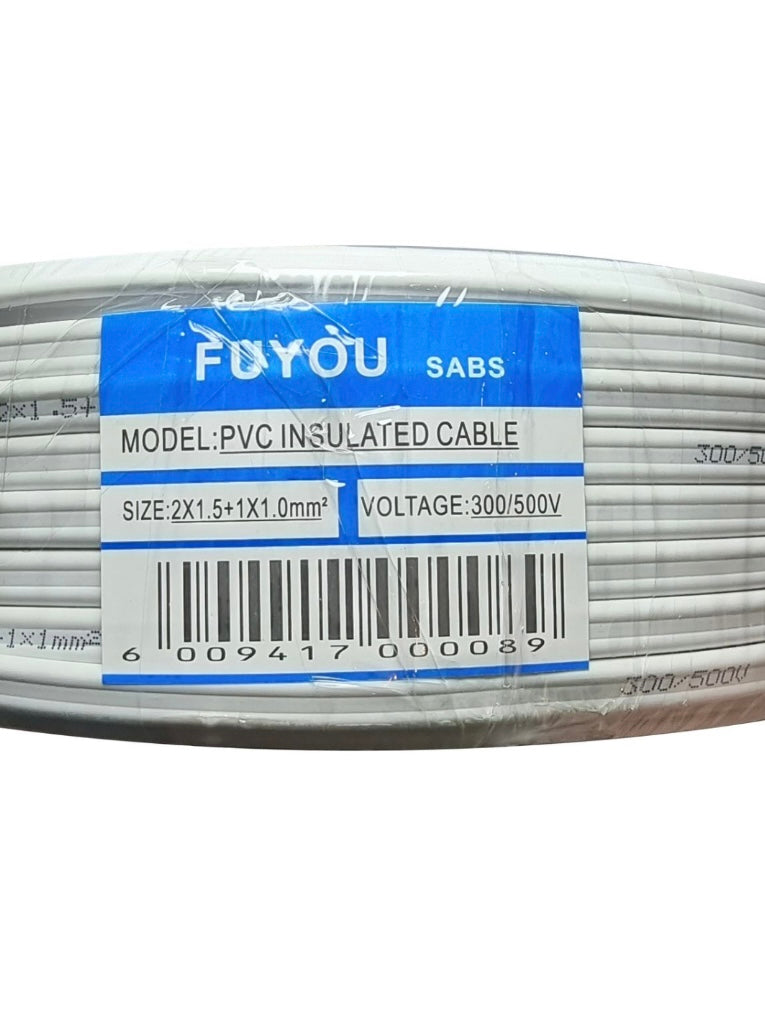 3 Core 1.5mm Twin and Earth Flat Cable 100m