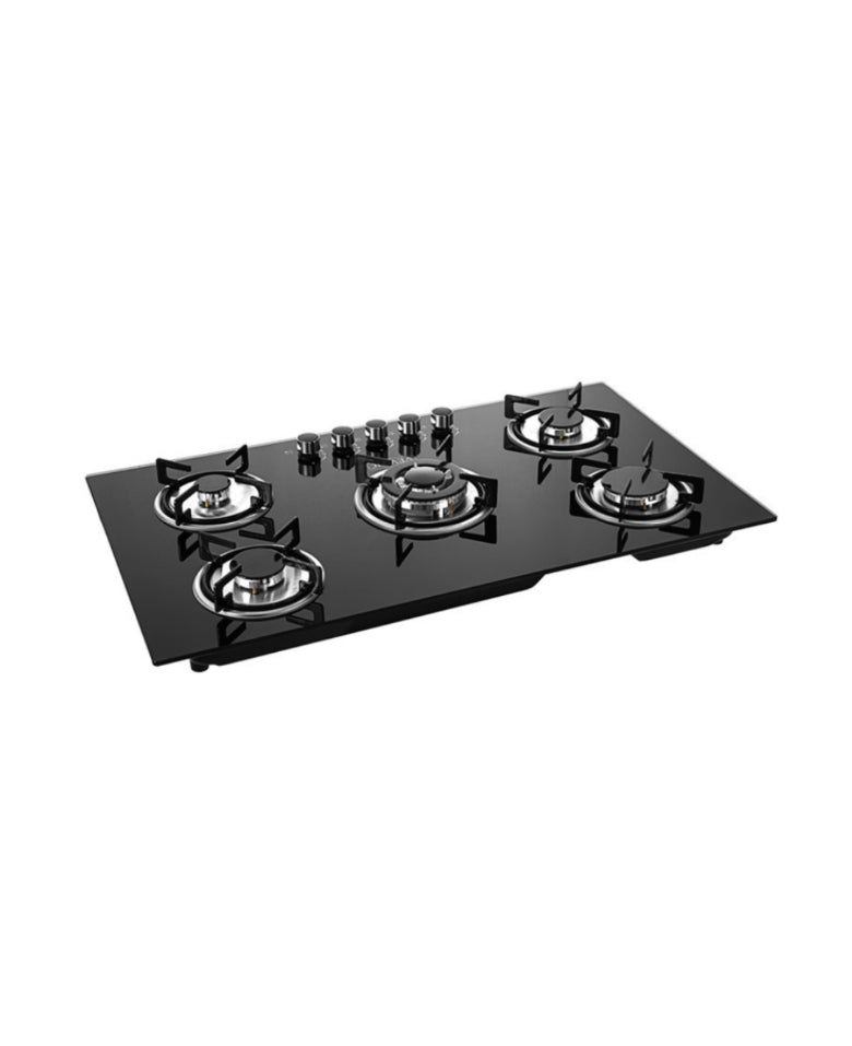 High-Quality Embedded Toughened Glass 5-Burner Gas Stove