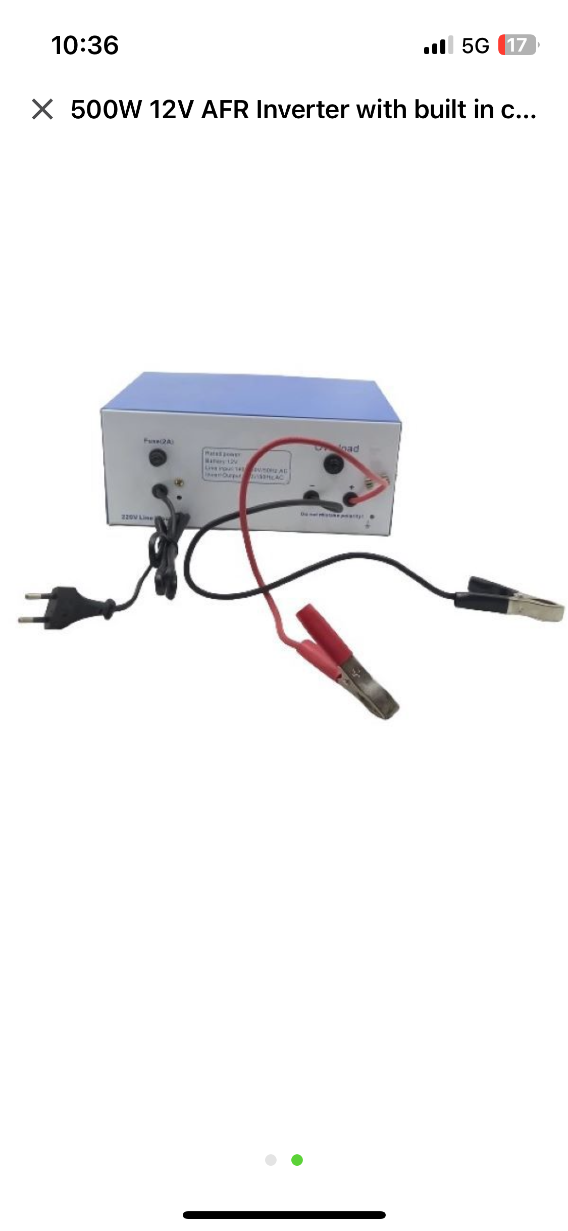 500W 12V AFR Inverter with built in charge controller