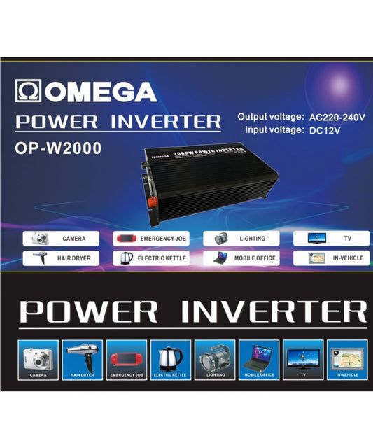 Omega OP-W2000 Power Inverter - Home Emergency or Car Installation