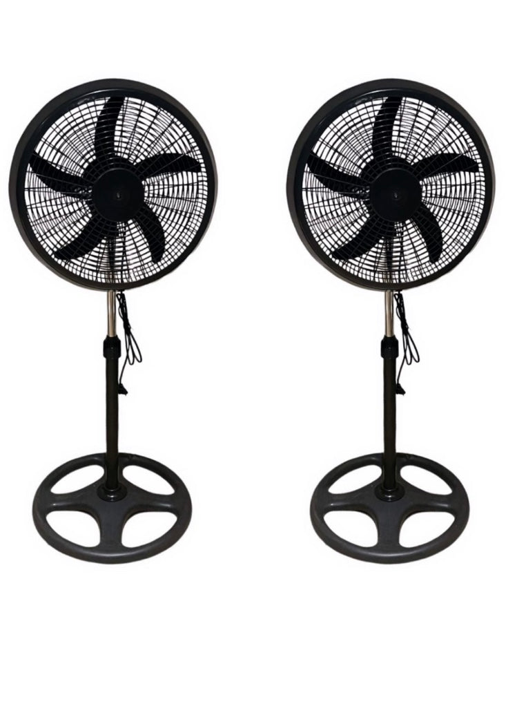 Pack of 2- 18" Energy Saving Floor Stand Fan 60W- Black