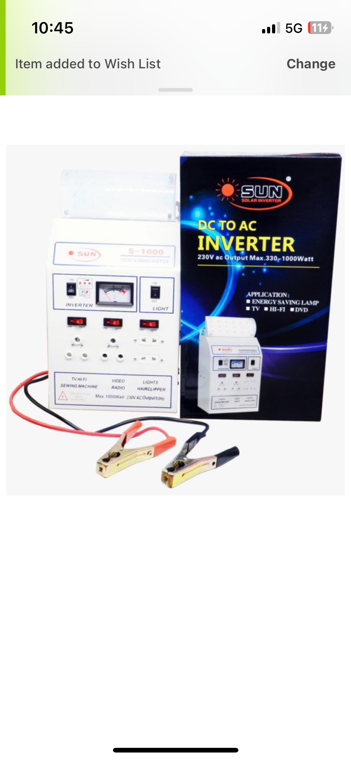 Sun Solar DC to AC power inverter S-1000 (1000 watts)