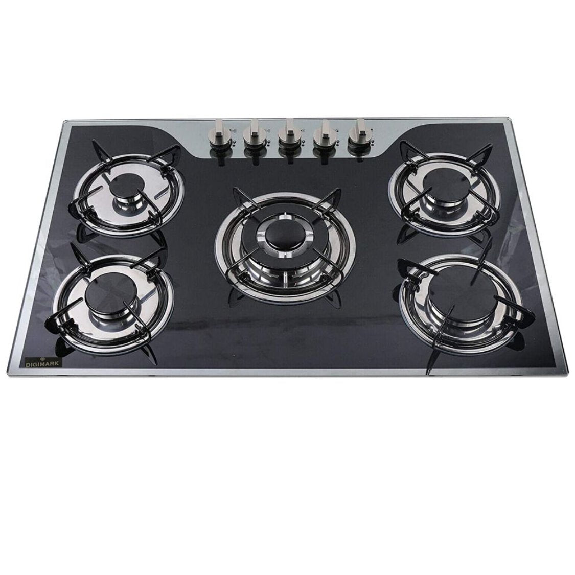 Home Kitchen Bonhle H Digital Glass Top Gas Stove - 5 Burner 77x51cm