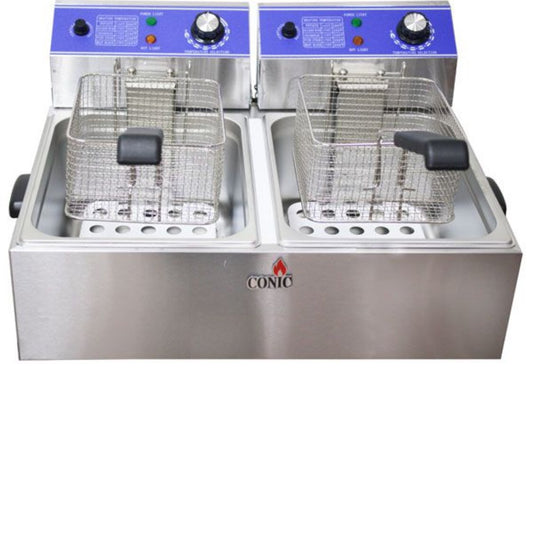 Electric Double Tank Deep Fryer, 12L